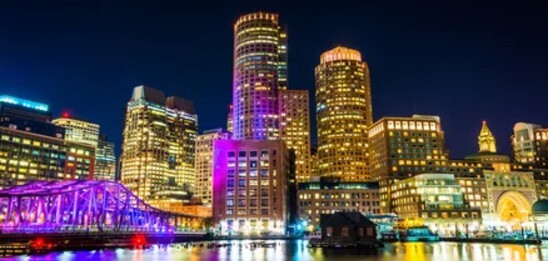 The Boston skyline and Fort Point Channel
